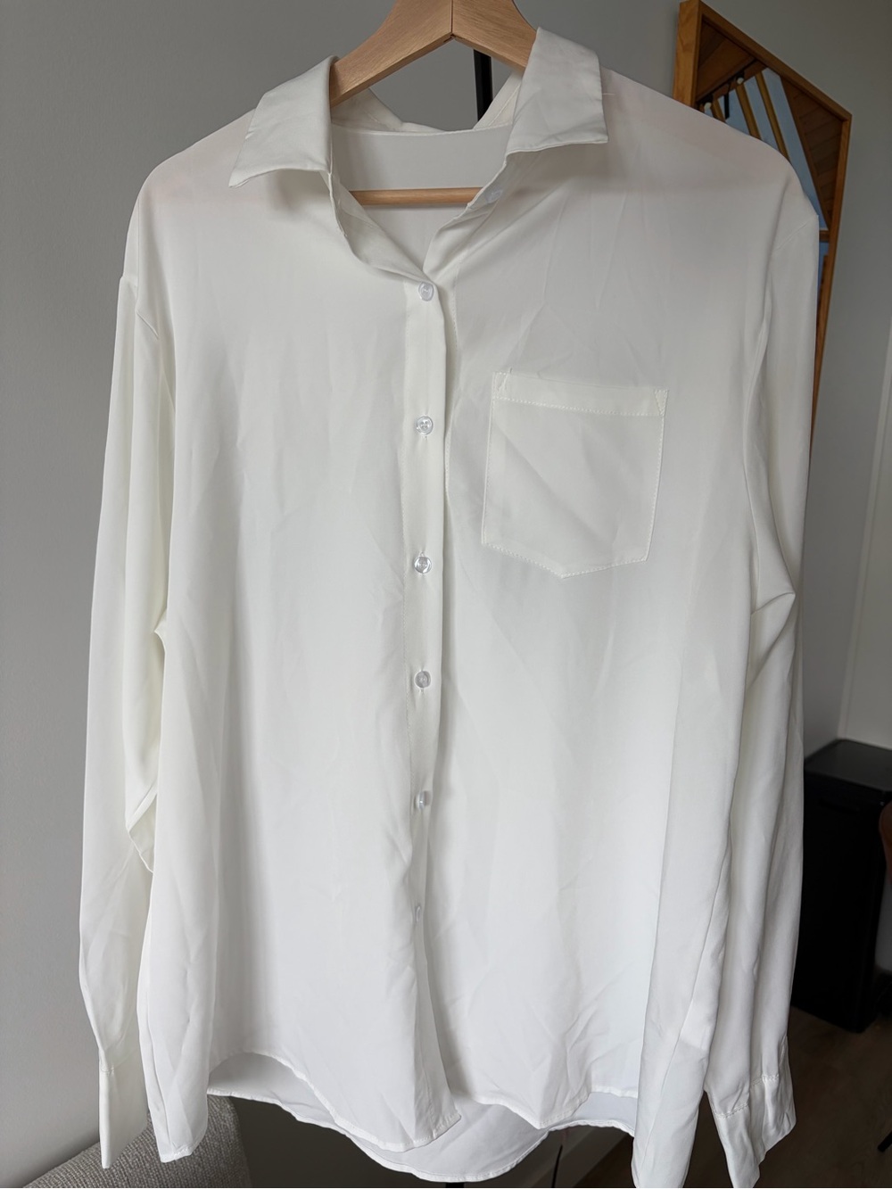 SHEIN White Lightweight Button-Down Shirt